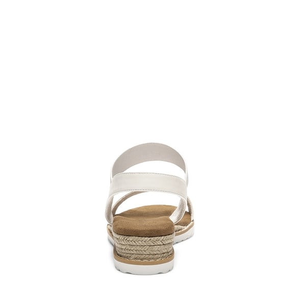 Ankle Elastic Strap Espadrille Flat Sandals - WHITE - 4